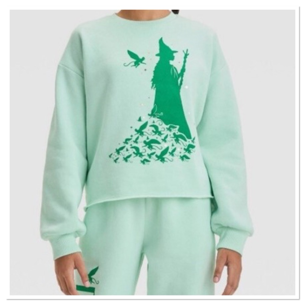 Wicked Girls Elphaba Mint Green Witch Graphic Sweatshirt